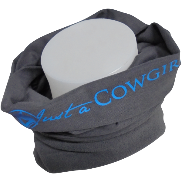 Morf® Suprafleece® Multifunktionstuch "Just a Cowgirl" Grau / Blau